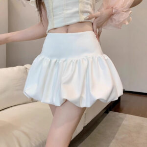 Summer Sweet Ballet Style White Bud Skirt Women